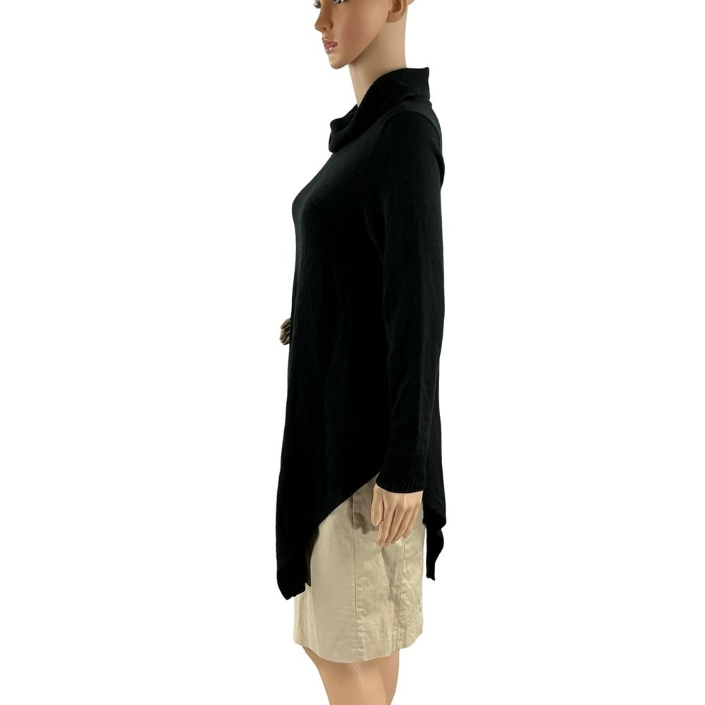 Eileen Fisher Merino Wool Tunic Sweater Asymmetrical Hem Black Size S - Picture 4 of 7